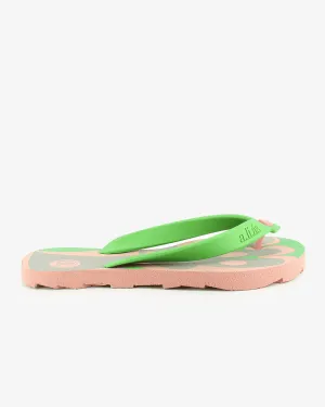 Nalu Rubber Flip Flops | Muted Clay/Vibrant Green