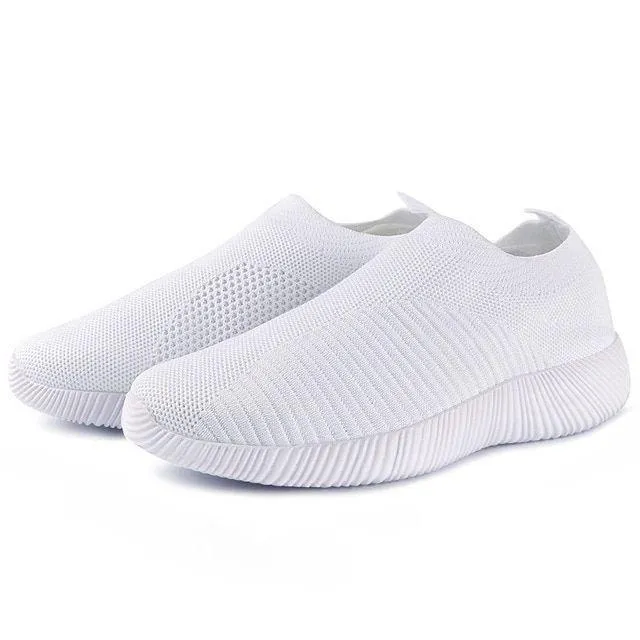 Nanccy Women's Crystal Breathable Orthopedic Slip-On Walking Shoes