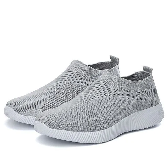Nanccy Women's Crystal Breathable Orthopedic Slip-On Walking Shoes
