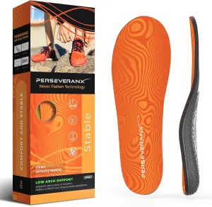 NASA Grade Insoles for Plantar Fasciitis for Women – Low Arch Support Inserts for Men – Orthotic Shoe Insoles to Relieve Flat Foot Pain & Provide Stability