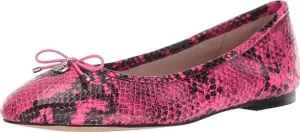 Neon Edelman Flexible Complete catalog Ballet Felicia On High-tech-enabled Round Sam Slip Print Snake Toe Flat Pink