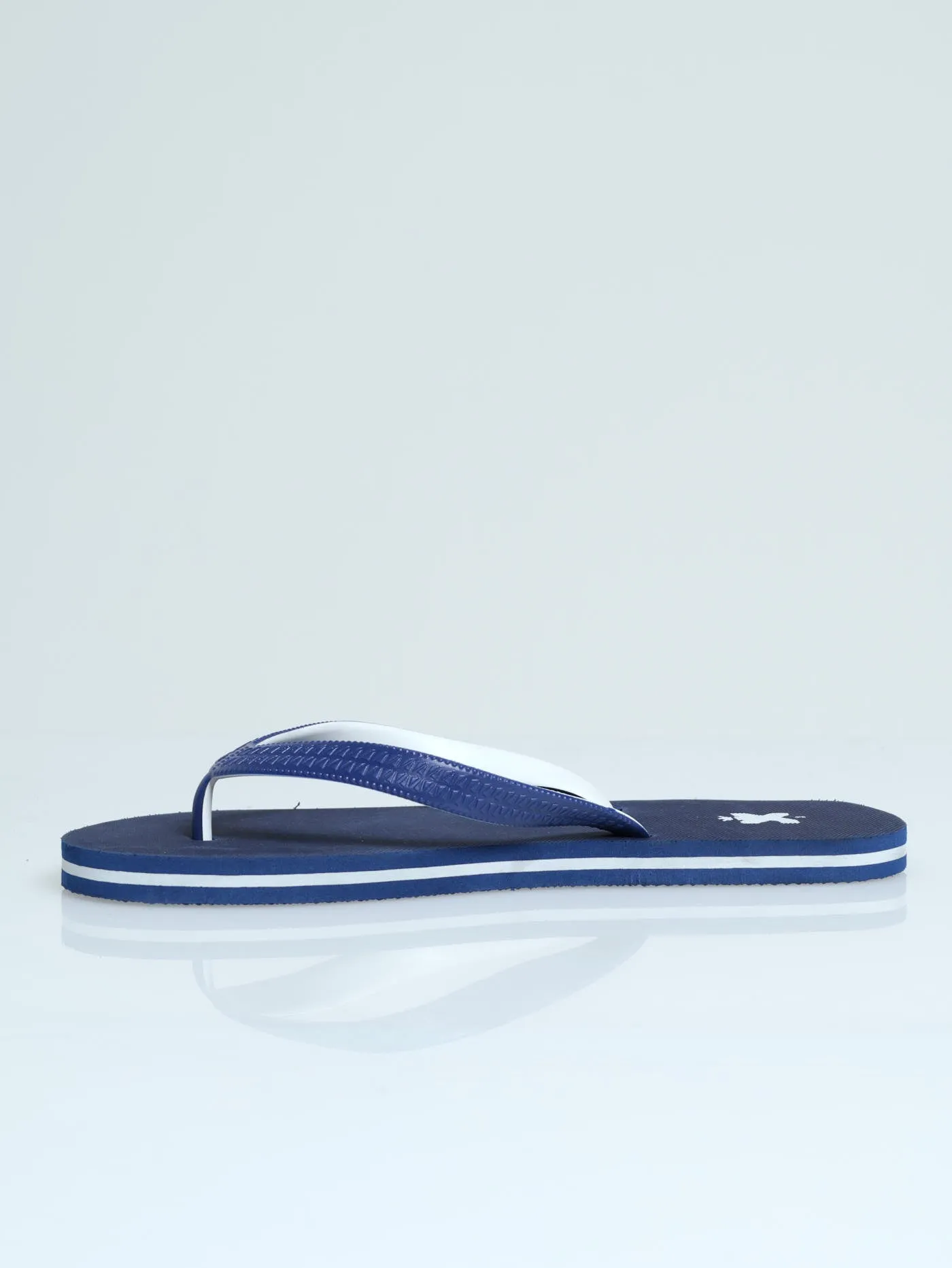 New Logo Print Rubber Flip Flop - Navy/White