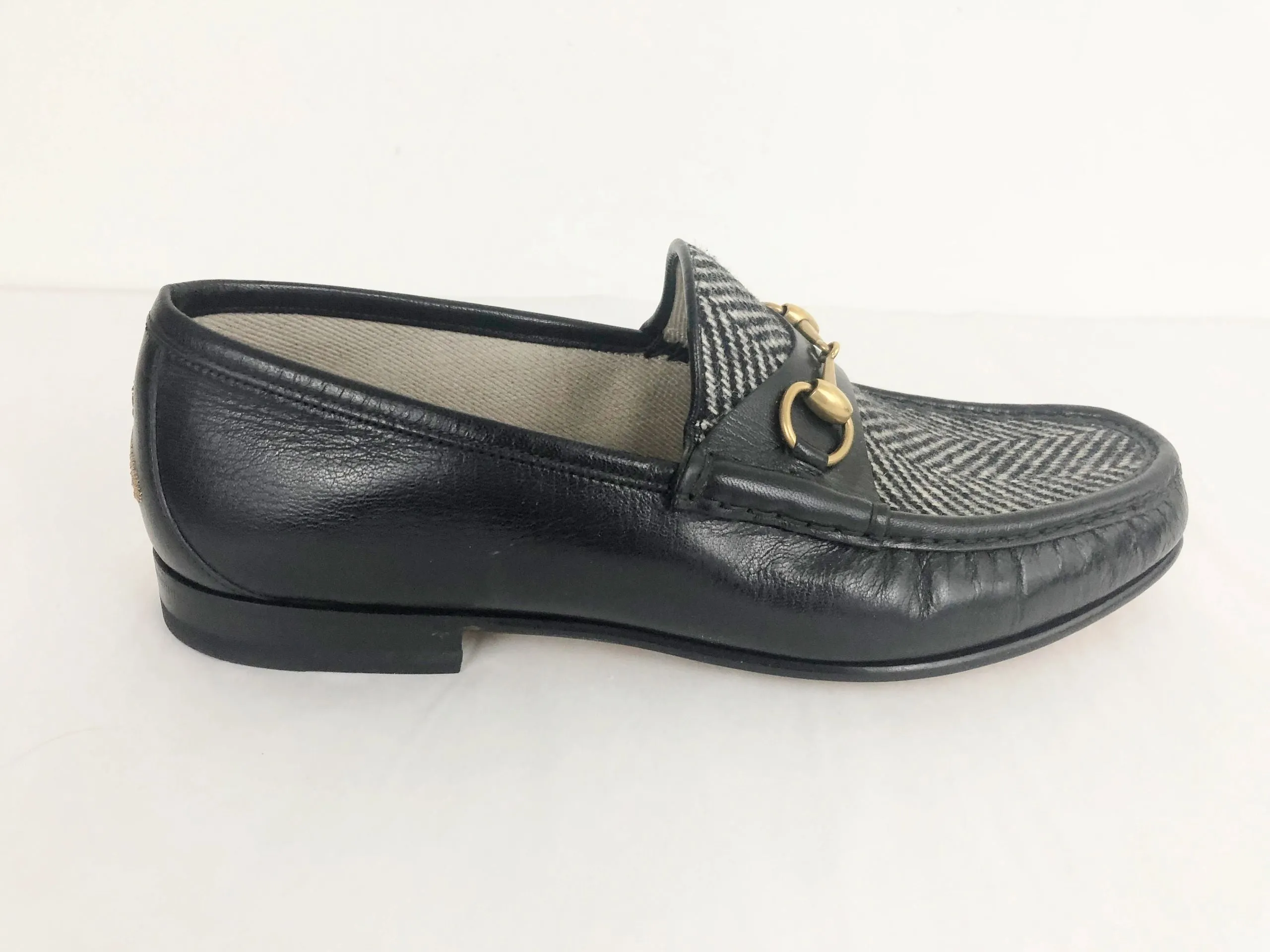 NEW Men's Gucci Horsebit Tweed & Leather Loafer Size 11