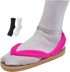 Nezuko Cosplay Clogs Kochou Clog Rengoku Geta Tanjirou Zenitsu Clog Wooden Flip Flops with Socks