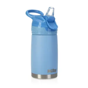 Nuby Thirsty Kids No Spill Flip-It Reflex Stainless Steel Travel Cup or Water Bottle - 10 Oz - 18  Months - White