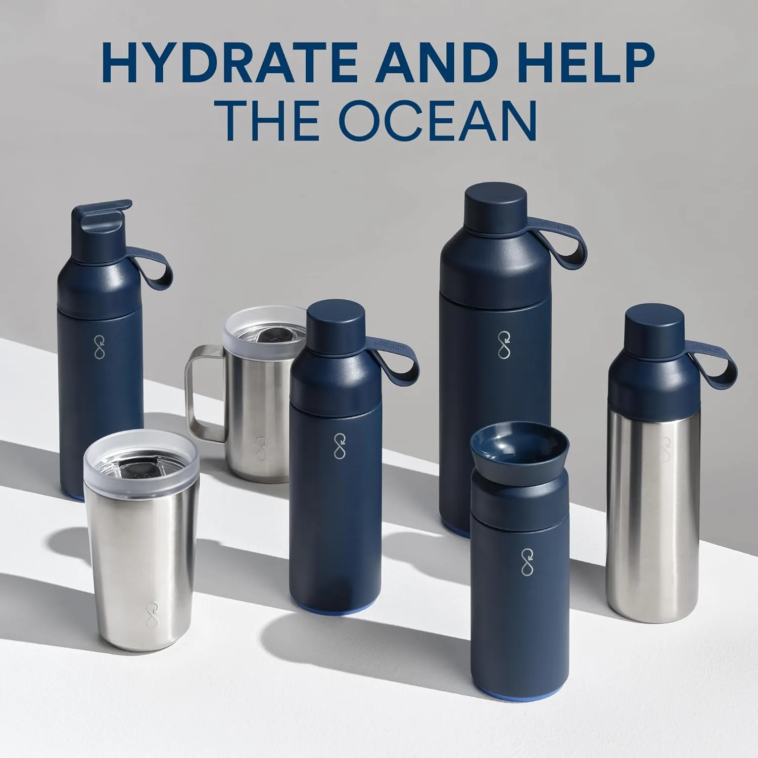 Ocean Bottle - Recycled Stainless Steel Go Water Bottle - Eco-Friendly & Reusable Bottle - Lavender Haze - 17 oz