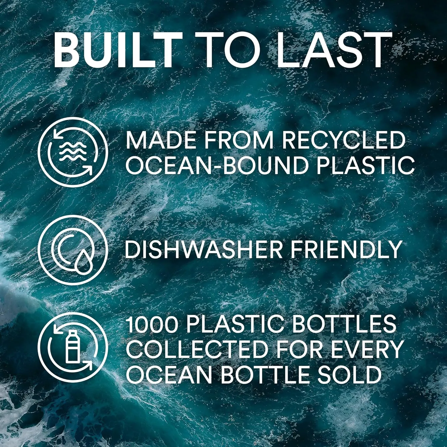 Ocean Bottle - Recycled Stainless Steel Go Water Bottle - Eco-Friendly & Reusable Bottle - Lavender Haze - 17 oz