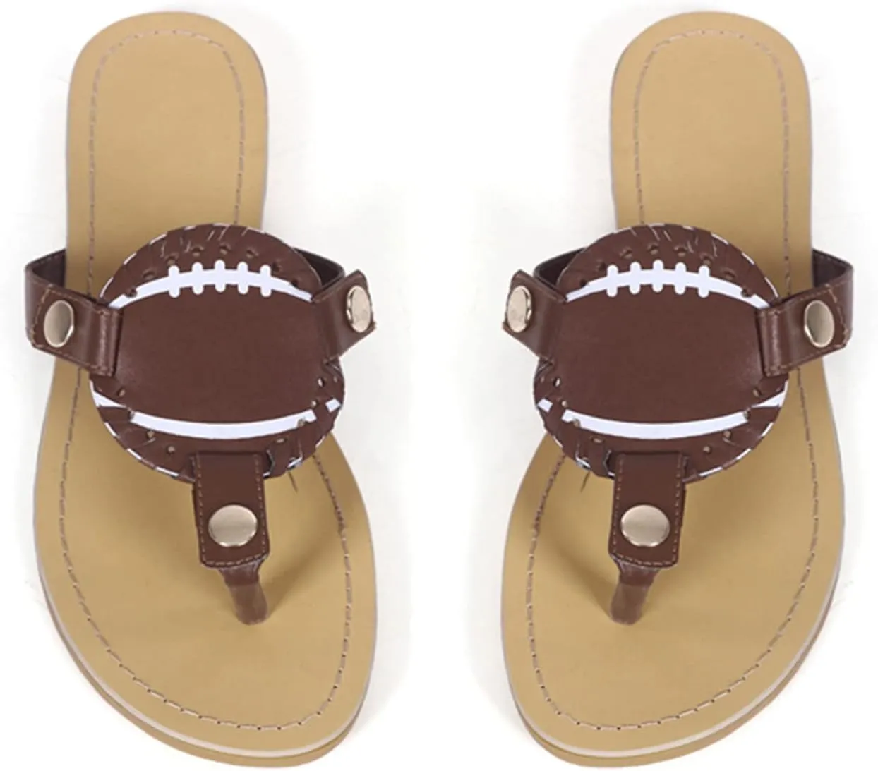 oiangi Sandals Women Dressy Summer Flats Cute Baseball Thong Clip Toe Flip Flops Lightweight Comfortable Beach Slipper Ladies Casual Shoes Sandalias para Mujer