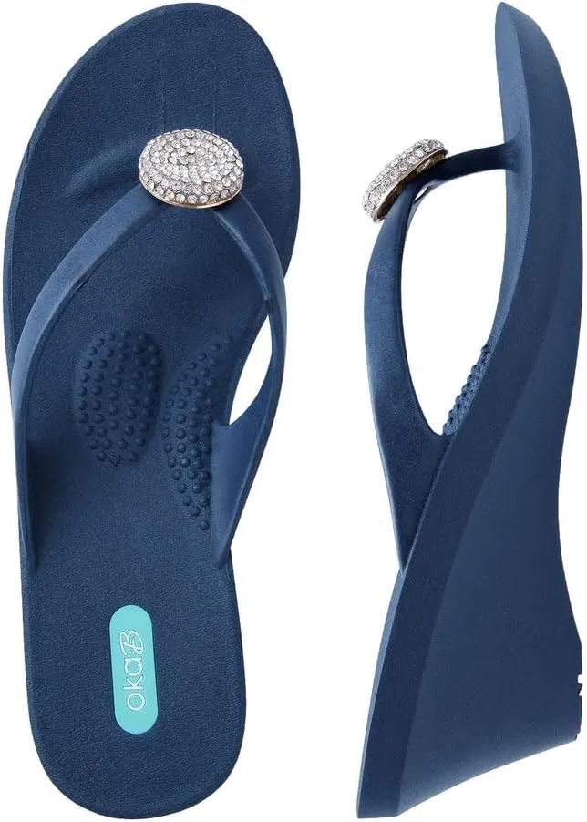 Oka-B Women's Joy Wedge Flip Flop Sandals