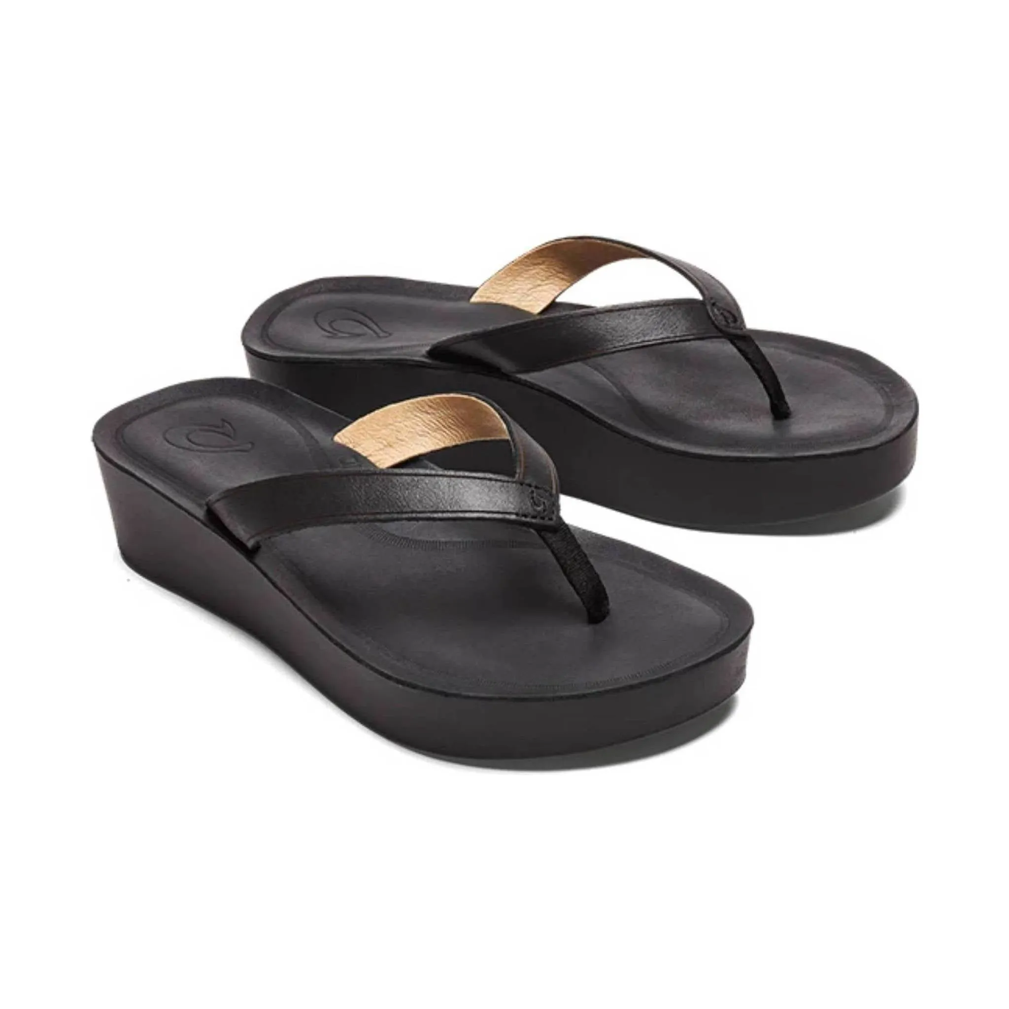 Olukai Women's Malae Wedge Flip Flop - Black