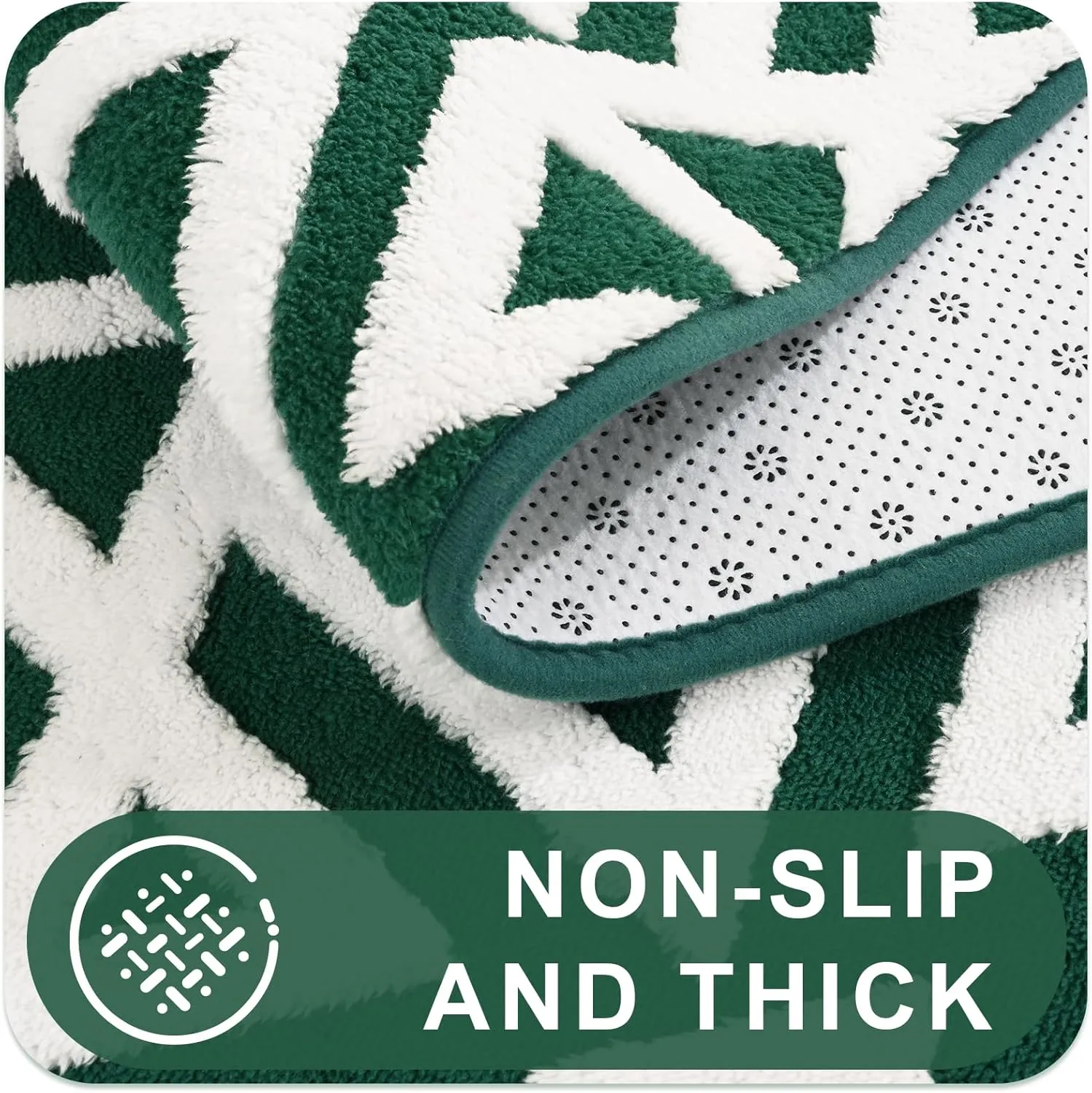 Ompaa Ultra Soft Shaggy Rugs Memory Foam Bedroom Carpet, Green and White 4 x 6 Feet, Plush Geometric Textured Area Rugs for Living Room Couch Dorm Kids Girls Teens Room Nursery Decor Floor Mat