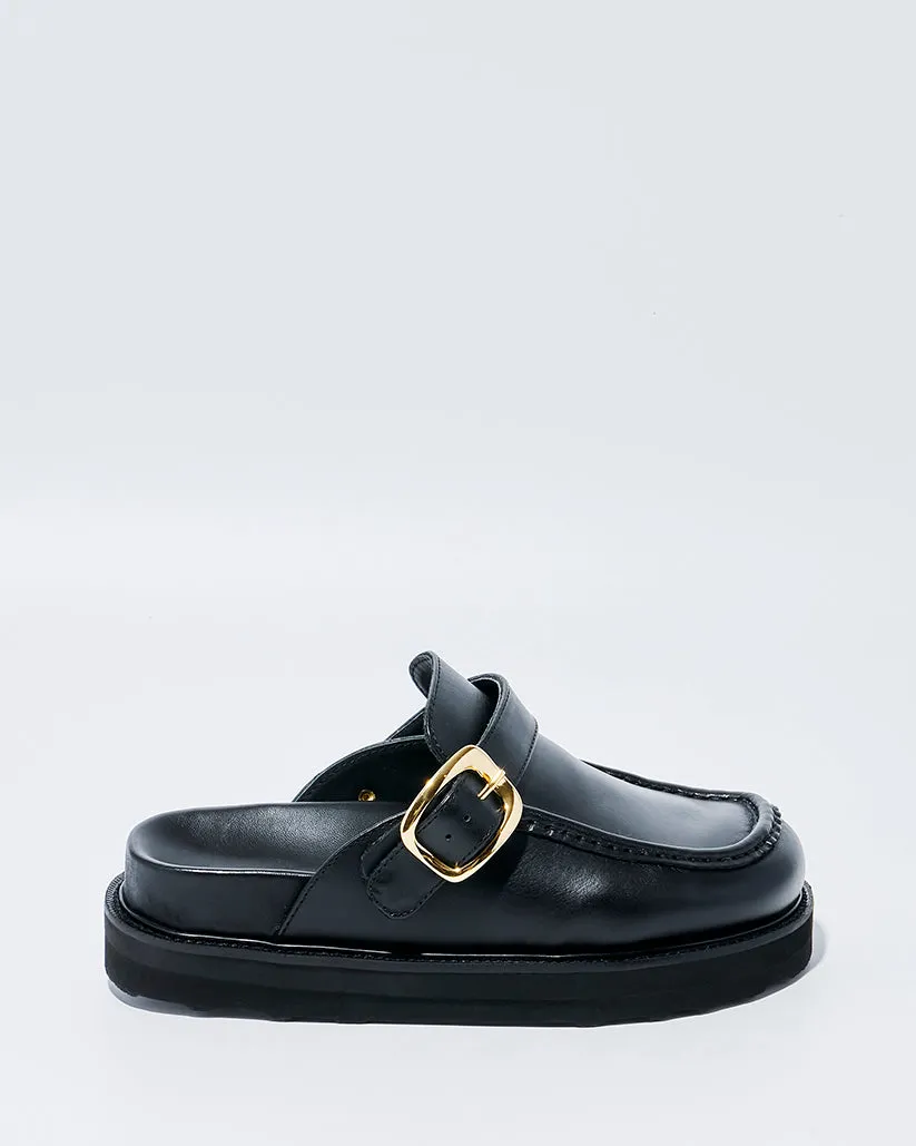 ONE STRAP MOC MULE BLACK
