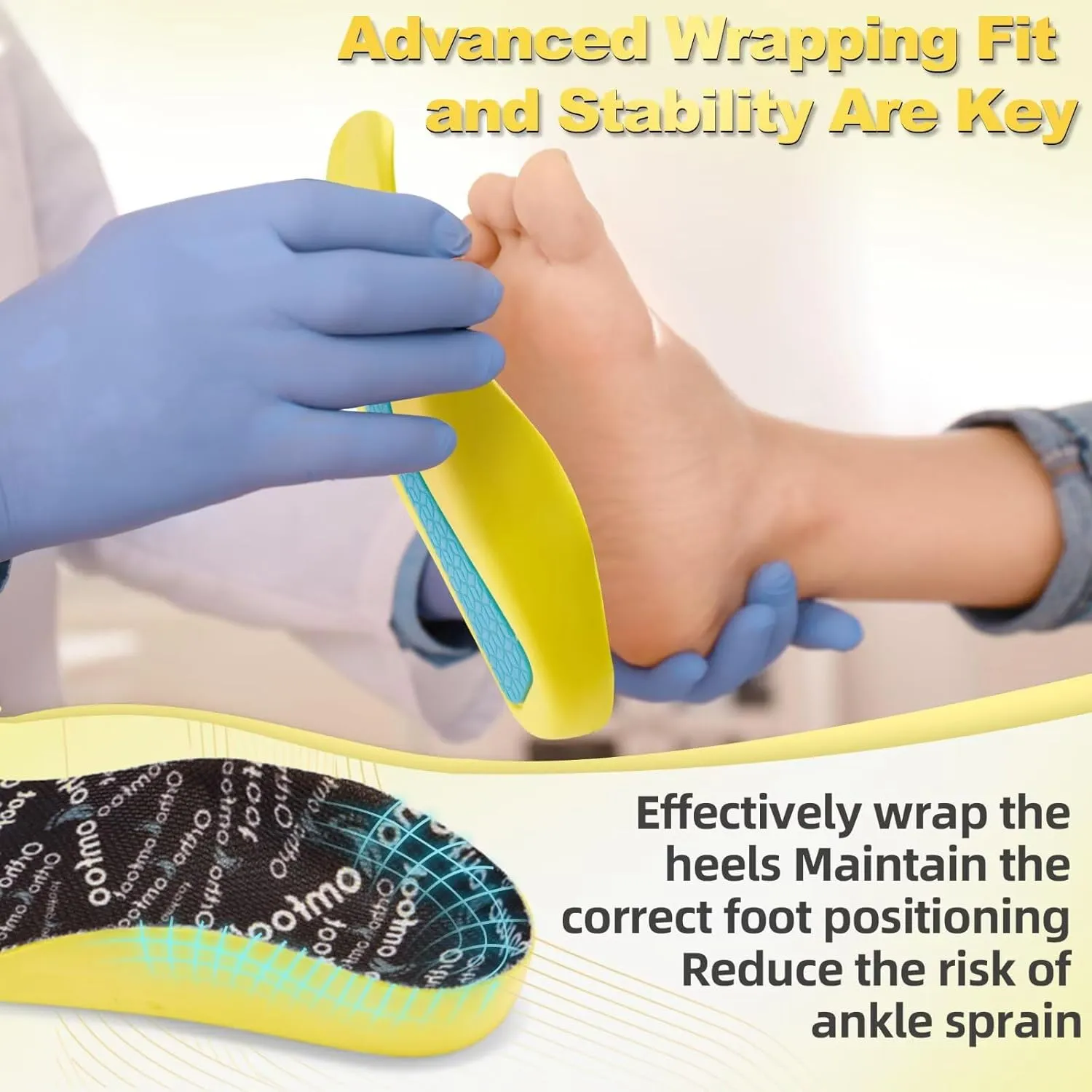 OrthoComfoot Kids Orthopedic Comfort Children’s Insoles : Flat Feet Gel Inserts for Plantar Fasciitis Relief, Athletic Orthotic High Arch Support Insoles, No Trimming,Size 3 Little Kid
