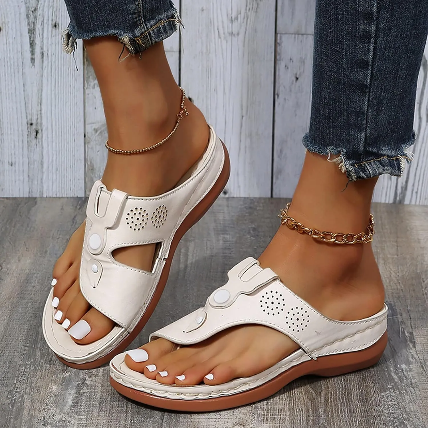 Orthopedic Sandals for Men Leather Orthopedic Womans Leather Flip Flops Comfy Pregnancy Sandals Orthopedic Womens Heeled Sandals Summer Full Womens Flip Flops Summer Comfortable Walking Thong Sandals