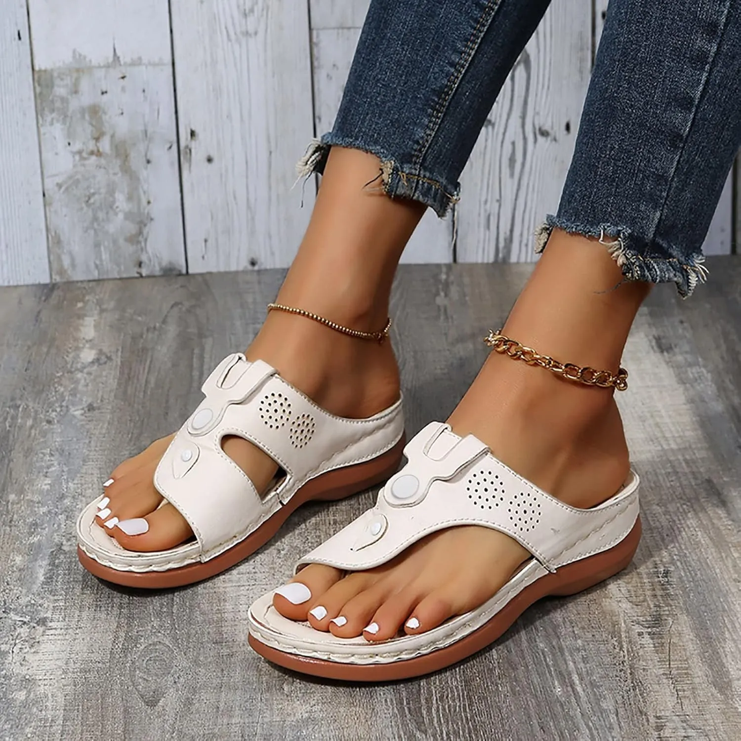 Orthopedic Sandals for Men Leather Orthopedic Womans Leather Flip Flops Comfy Pregnancy Sandals Orthopedic Womens Heeled Sandals Summer Full Womens Flip Flops Summer Comfortable Walking Thong Sandals