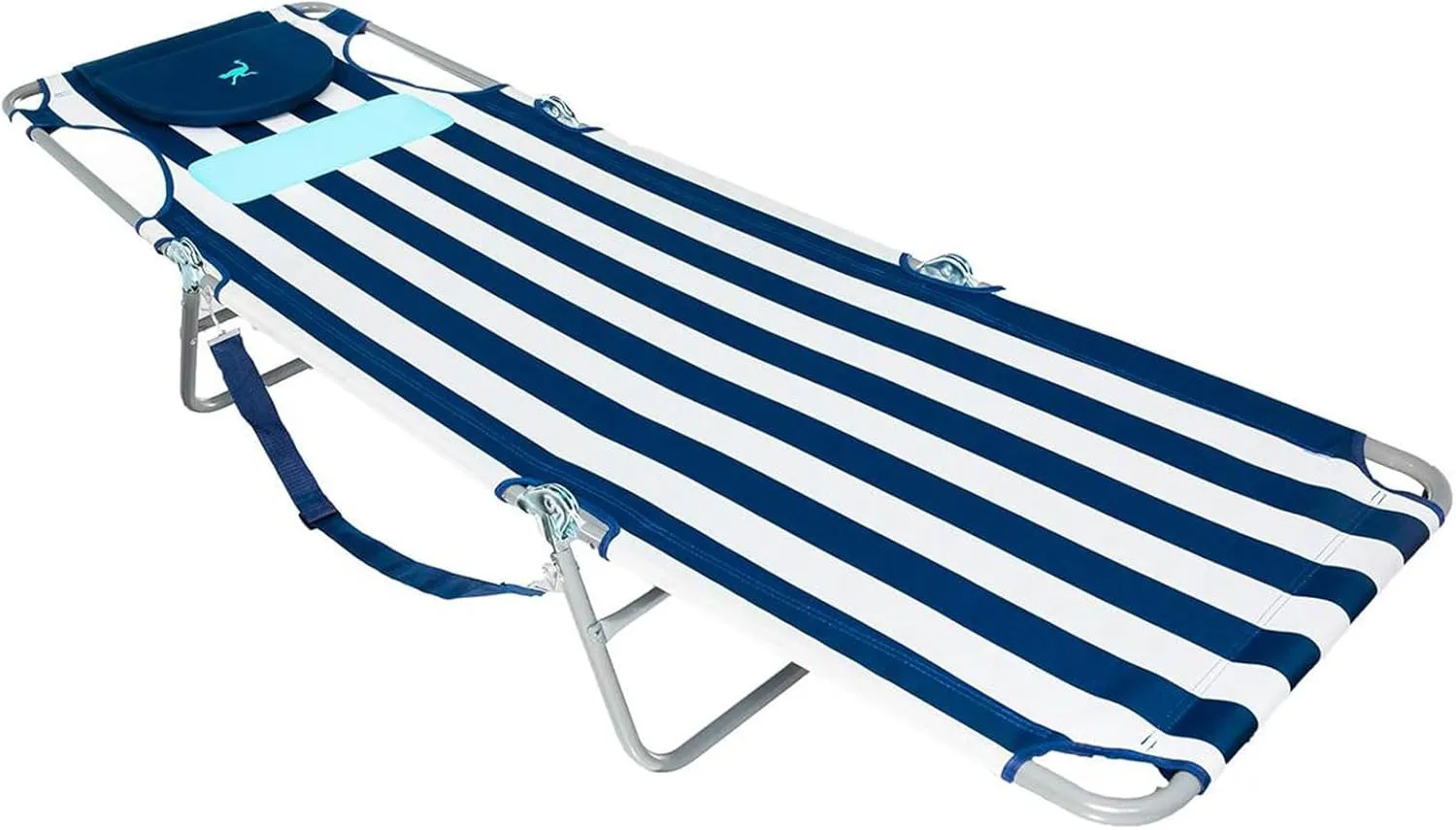 Ostrich Ladies Comfort Lounger with Chest Support, Portable Reclining Outdoor Patio Beach Lawn Camping Pool Tanning Chair, Blue Stripe