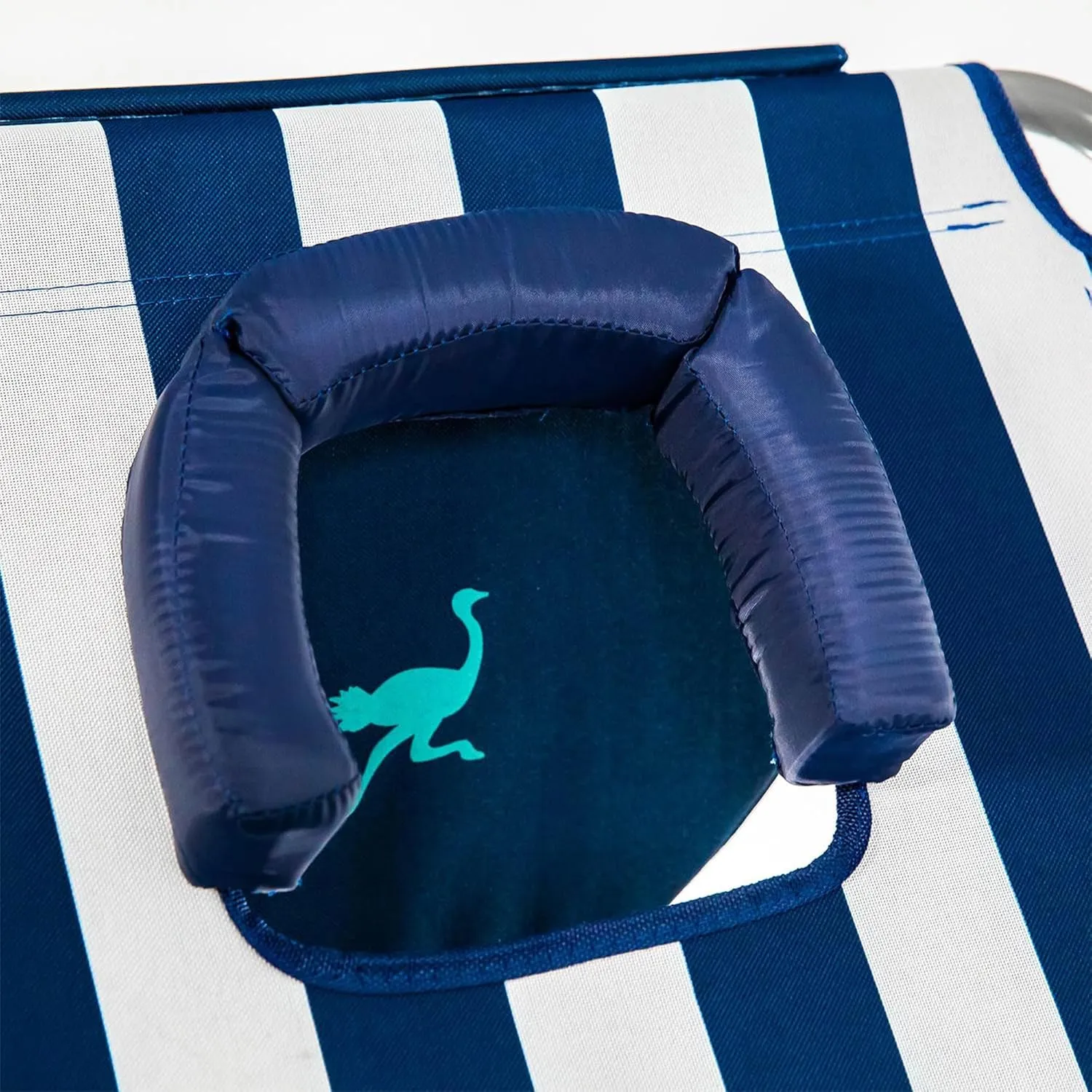 Ostrich Ladies Comfort Lounger with Chest Support, Portable Reclining Outdoor Patio Beach Lawn Camping Pool Tanning Chair, Blue Stripe