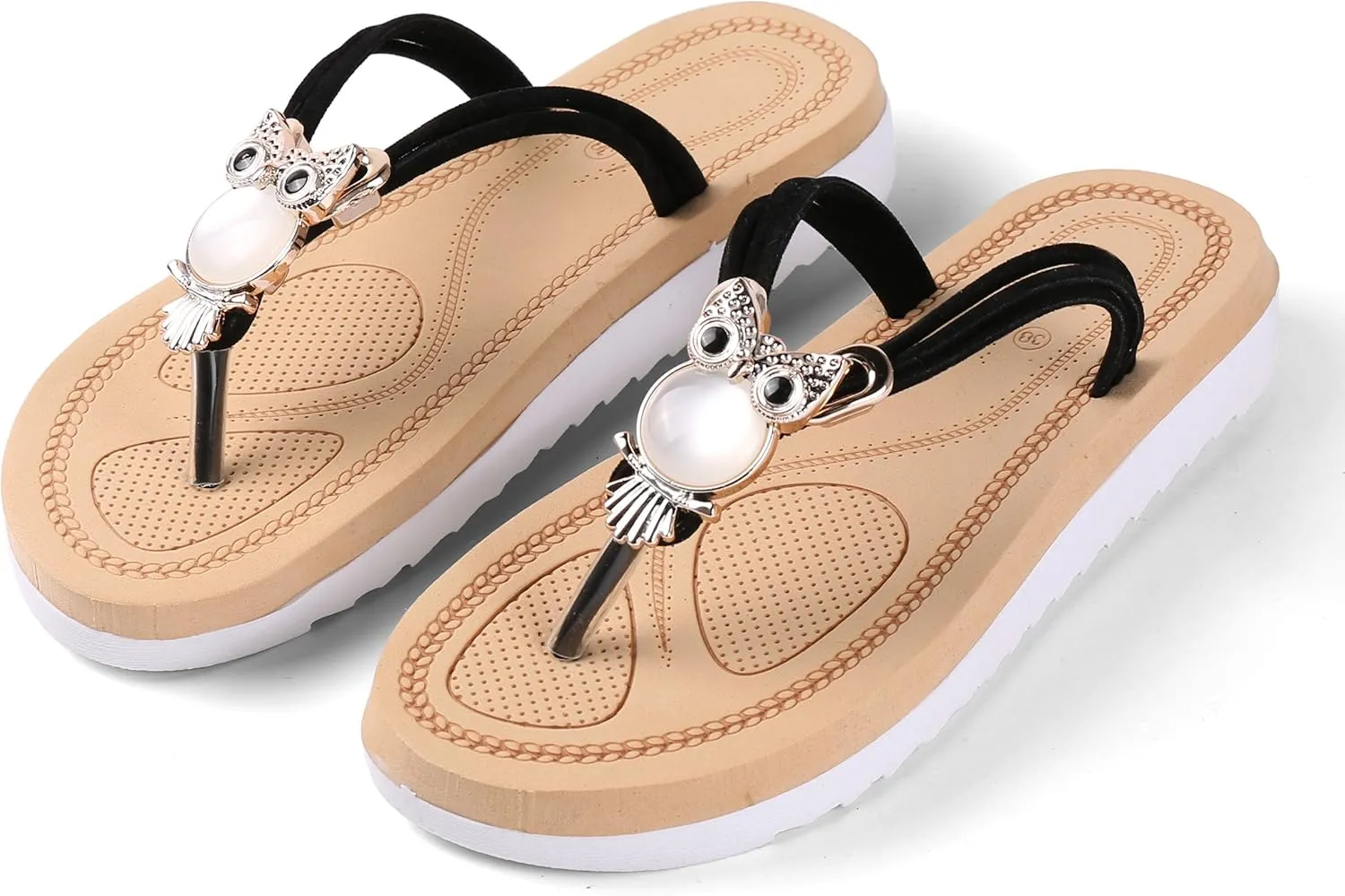 Owl Embellishment Flip Flop Sandals
