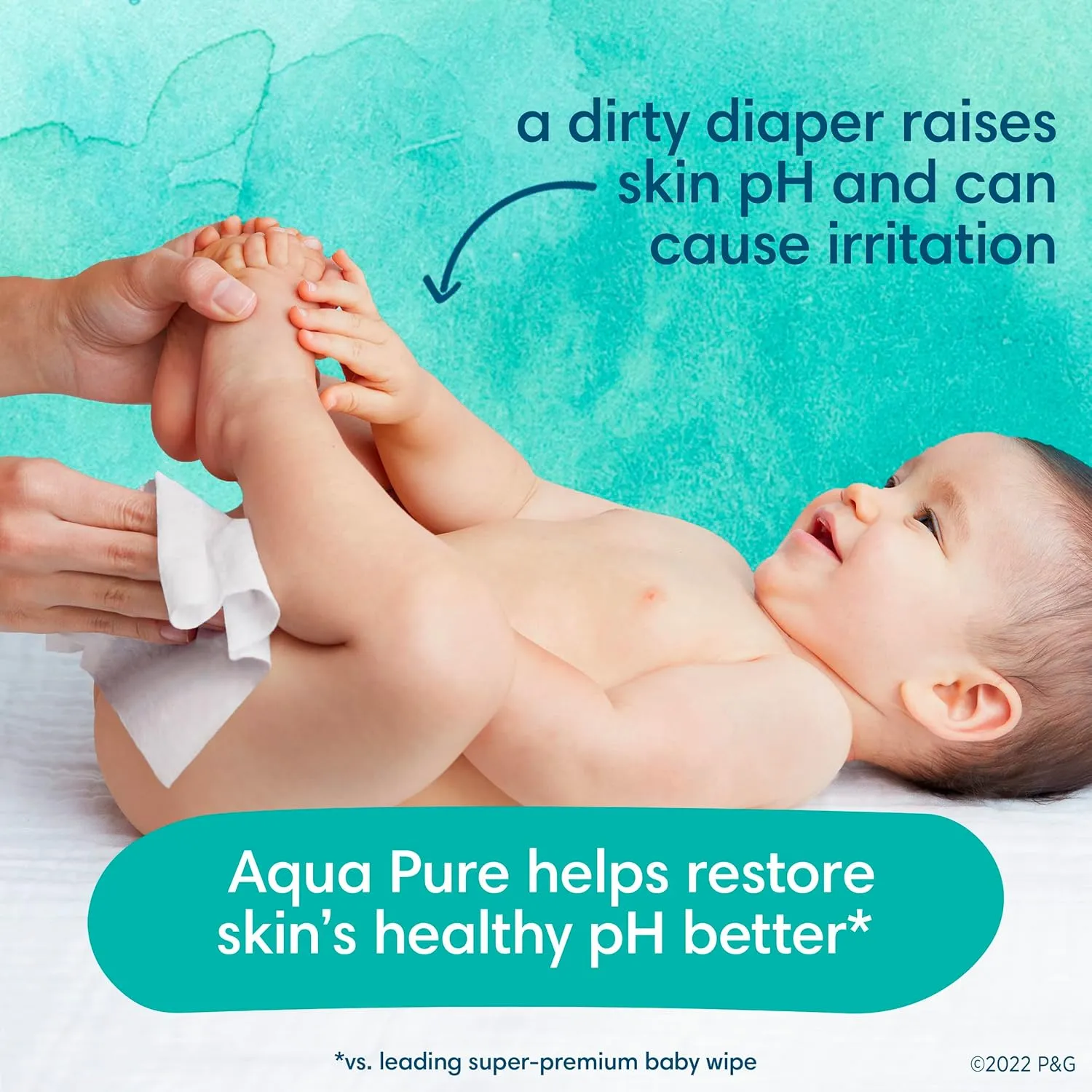 Pampers Baby Wipes Aqua Pure, 99% water-based wipes, Hypoallergenic and Unscented Infant Wipe, 896 Total (16 Flip-Top Packs)