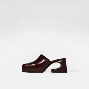 Patent Burgundy Wine Sassy Mule