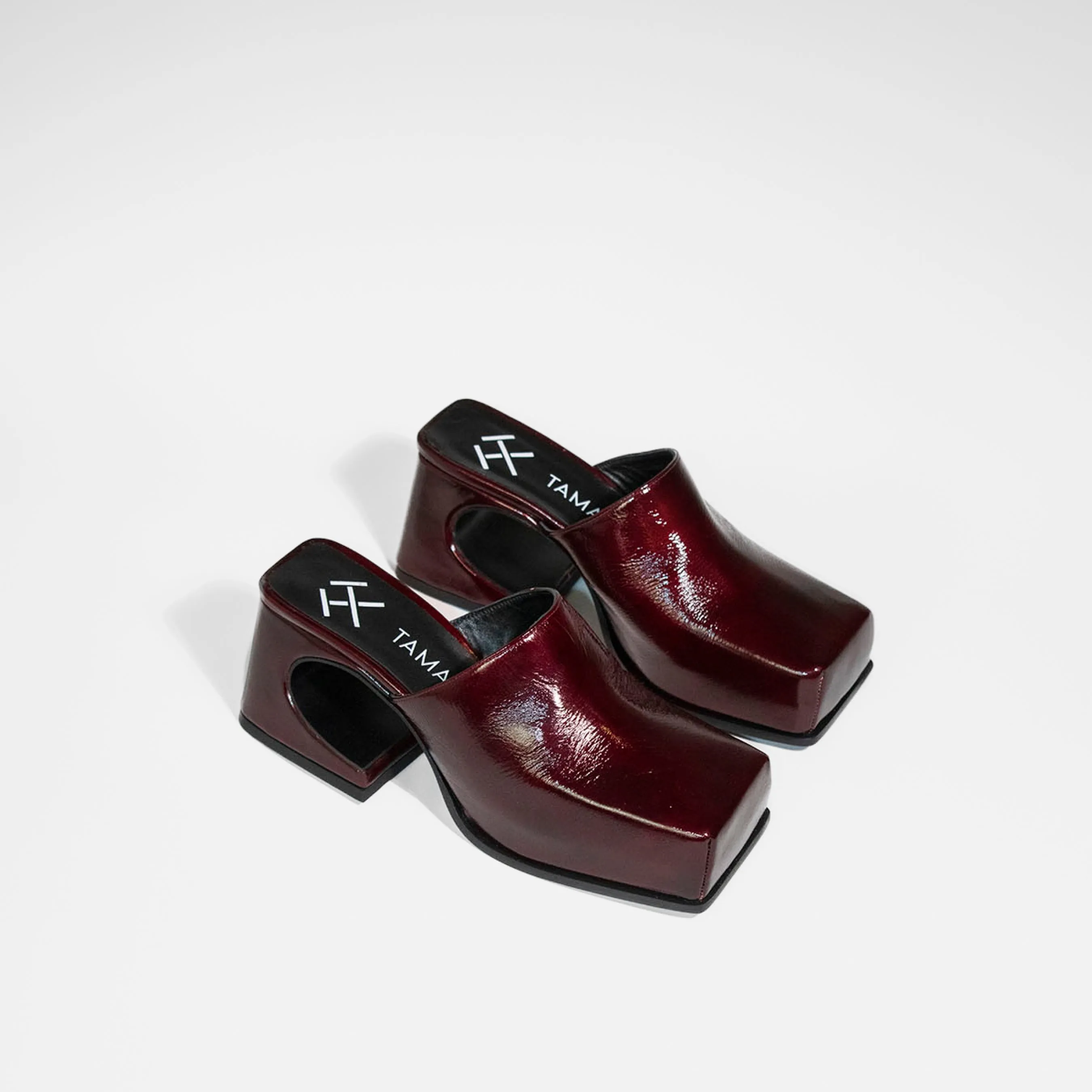 Patent Burgundy Wine Sassy Mule
