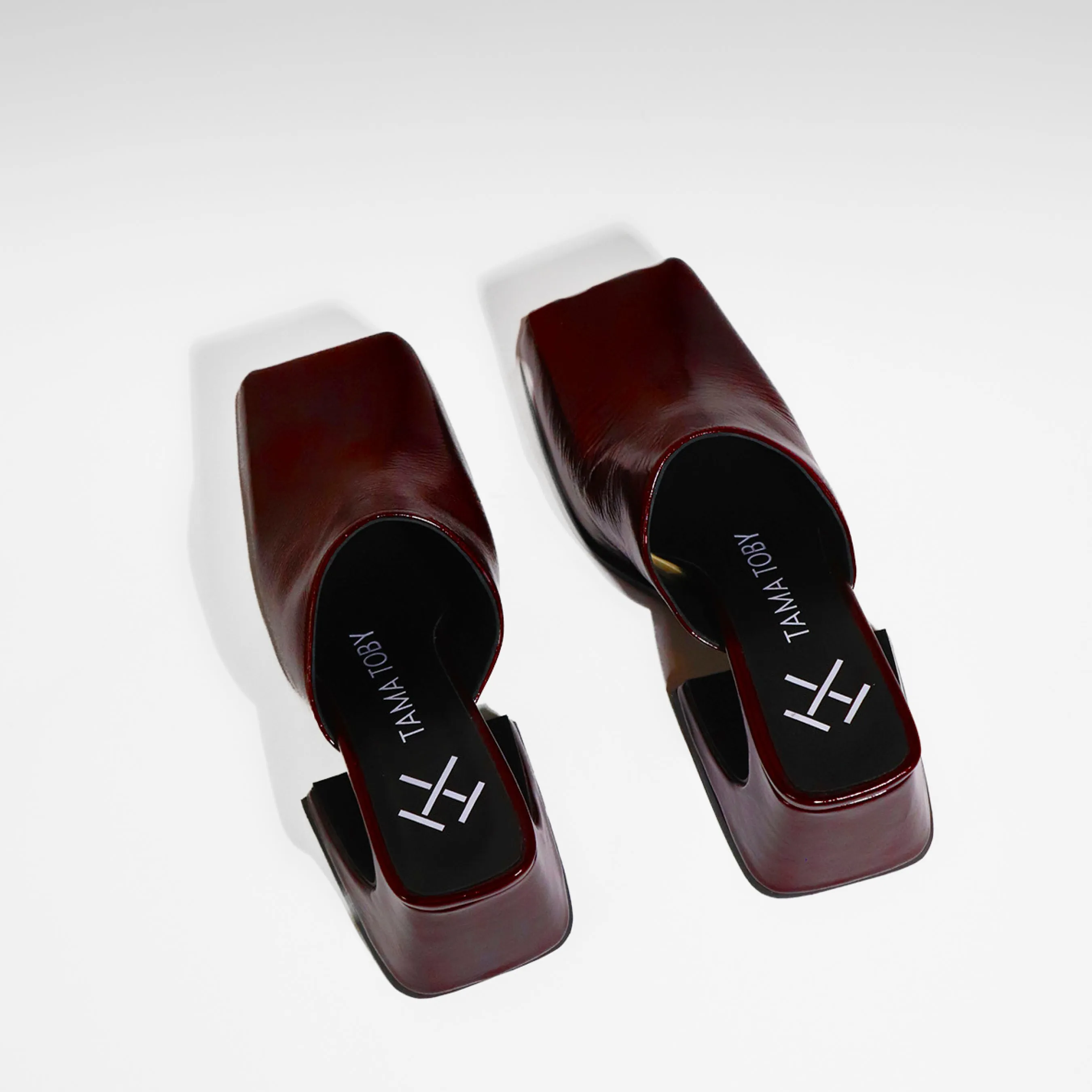 Patent Burgundy Wine Sassy Mule