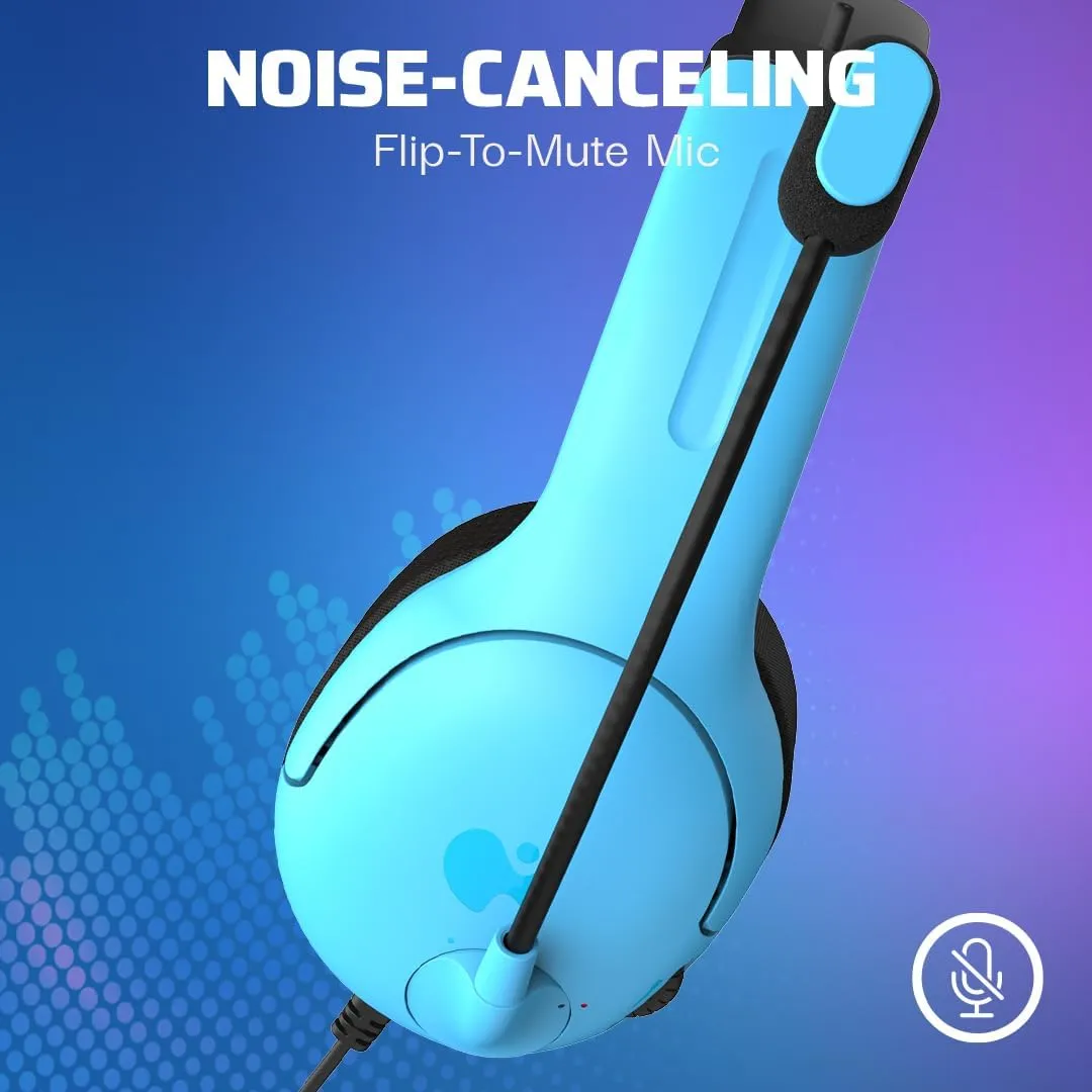 PDP AIRLITE Wired Stereo Gaming Headset, Officially Licensed by Sony PlayStation 5, PS5/PS4/PS3/PC, Lightweight Durable Headphones, 3.5mm Audio Jack, Noise-canceling Flip-to-Mute Mic, Neptune Blue