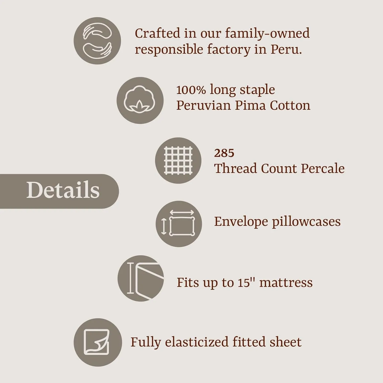 Peru Pima, Twin Size Bed Sheets Set, 3 Piece Bedding, 285 Thread Count, Breathable & Cooling Sheets, Percale, 100% Peruvian Pima Cotton, Navy Blue Solid Color