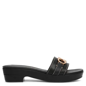 Philein black calf leather clogs