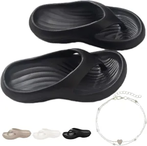 Pillow-Arch Support Flip Flops for Women, Non-slip Soft Comfortable Walking Platform Flip-Flops