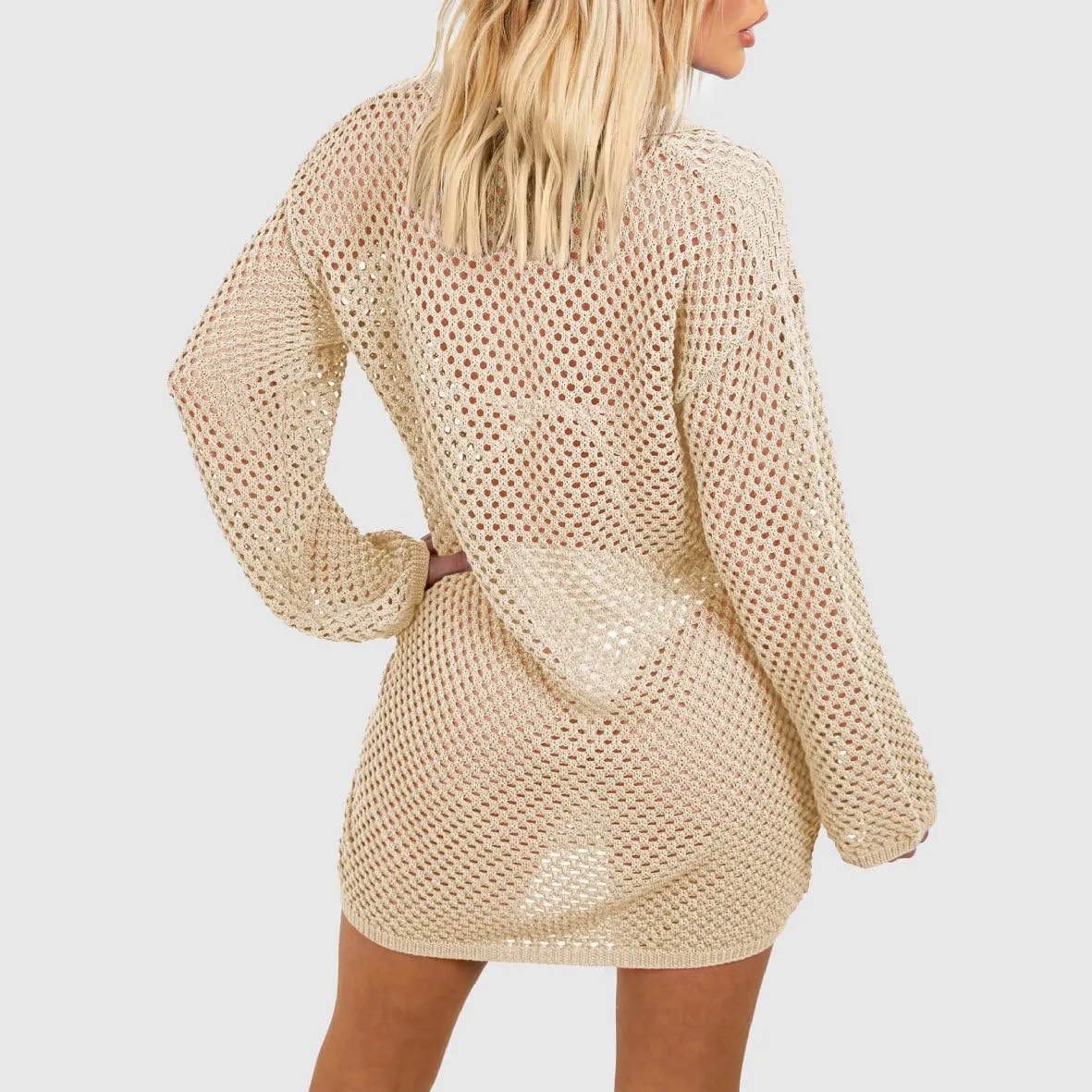 Pink Queen Crochet Swimsuit Cover Up for Women 2025 Sexy Hollow Out Bikini Bathing Suit Coverup Knit Beach Swimwear Dress