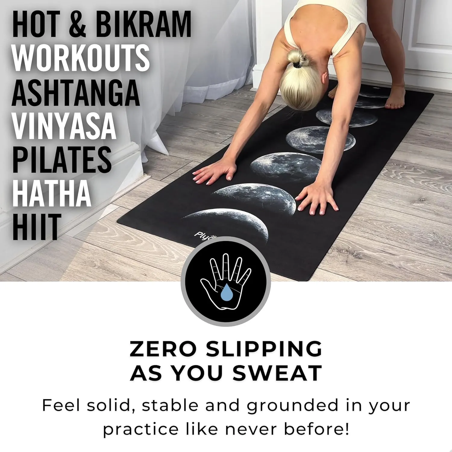 Plyopic. All In One Yoga Mat | Luxury Sweat-Grip Mat/Towel Combo | Ideal for Yoga, Hot Yoga, Bikram, Pilates, Workout & Exercise | Eco-Friendly Natural Rubber