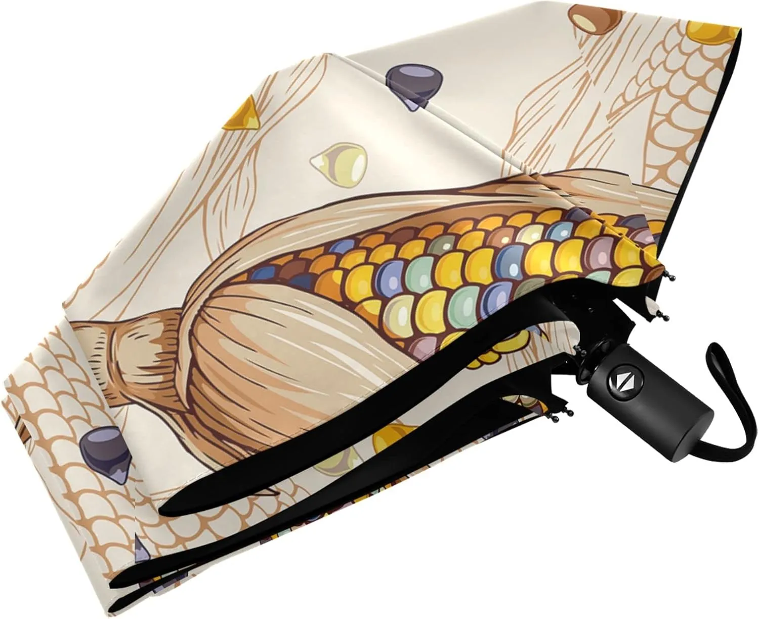 Poeticcity Automatic Folding Umbrella, Auto Open/Close Anti-UV 3 Folds Parasol, Compact Windproof Strong Umbrellas for Travel Sun & Rain