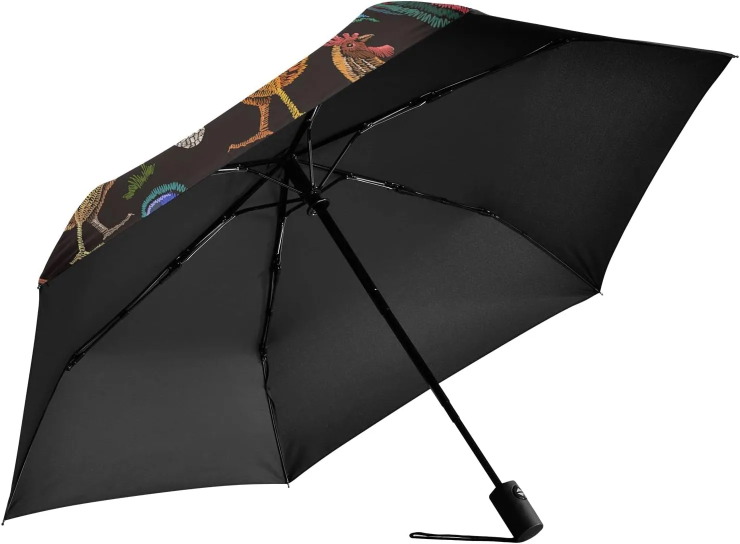 Poeticcity Automatic Folding Umbrella, Auto Open/Close Anti-UV 3 Folds Parasol, Compact Windproof Strong Umbrellas for Travel Sun & Rain