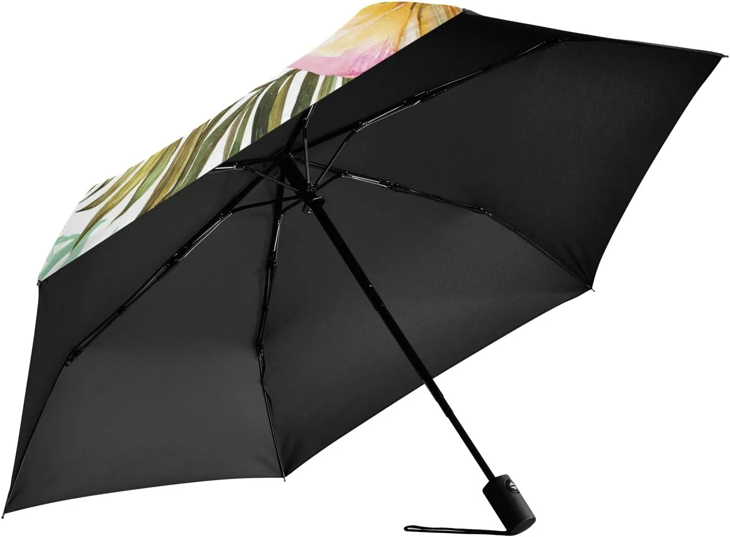 Poeticcity Automatic Folding Umbrella, Auto Open/Close Anti-UV 3 Folds Parasol, Compact Windproof Strong Umbrellas for Travel Sun & Rain