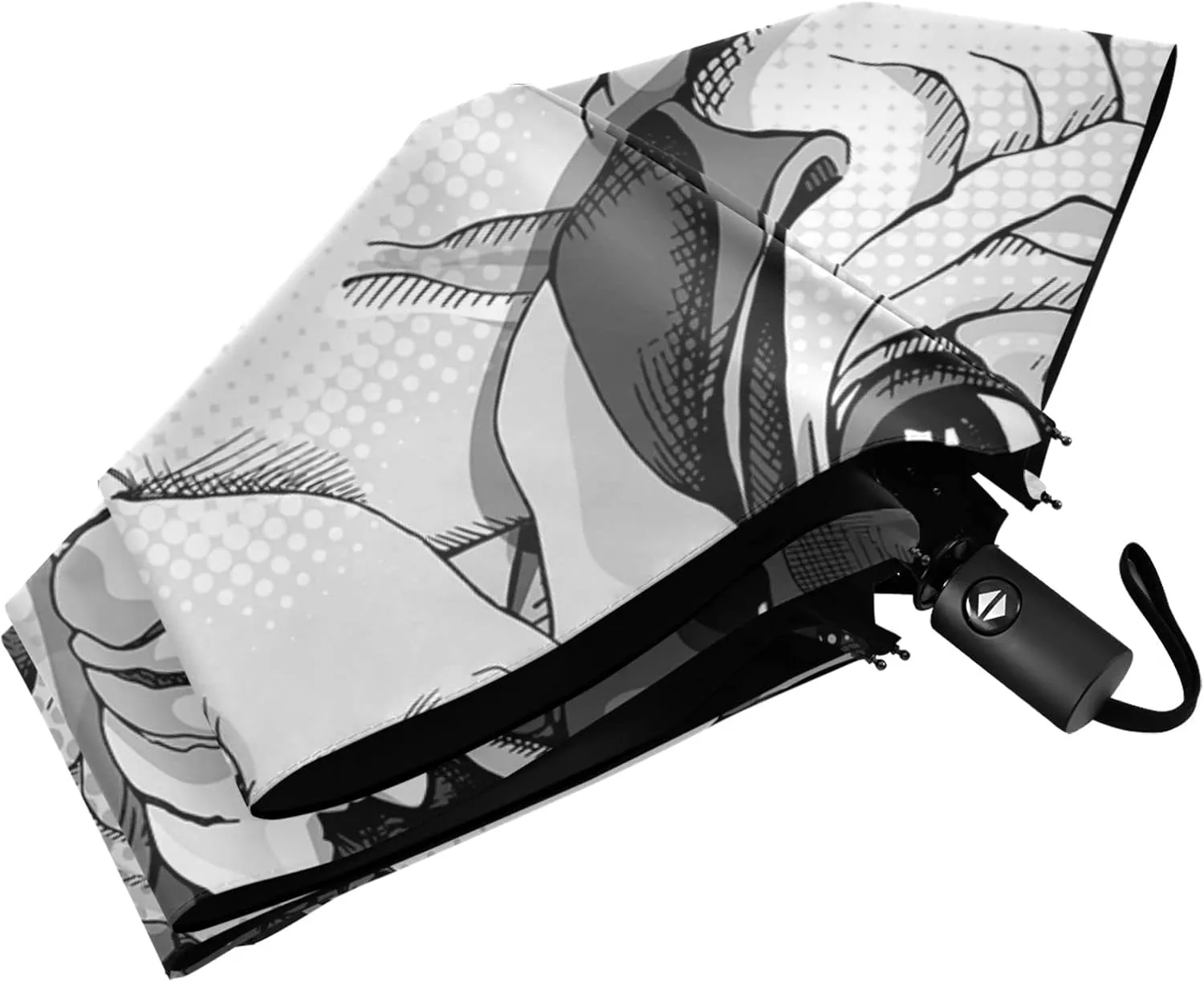 Poeticcity Automatic Folding Umbrella, Auto Open/Close Anti-UV 3 Folds Parasol, Compact Windproof Strong Umbrellas for Travel Sun & Rain