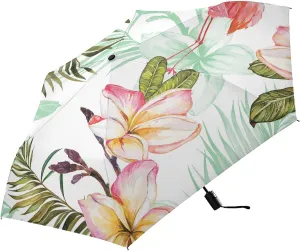 Poeticcity Automatic Folding Umbrella, Auto Open/Close Anti-UV 3 Folds Parasol, Compact Windproof Strong Umbrellas for Travel Sun & Rain