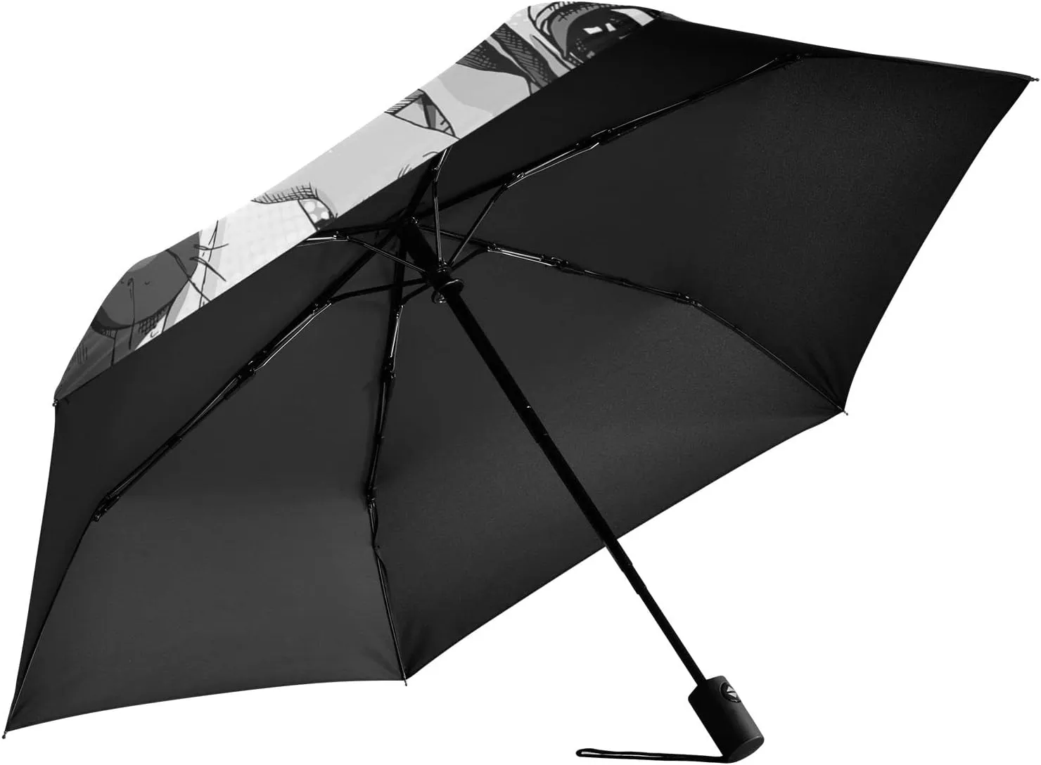 Poeticcity Automatic Folding Umbrella, Auto Open/Close Anti-UV 3 Folds Parasol, Compact Windproof Strong Umbrellas for Travel Sun & Rain
