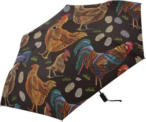 Poeticcity Automatic Folding Umbrella, Auto Open/Close Anti-UV 3 Folds Parasol, Compact Windproof Strong Umbrellas for Travel Sun & Rain