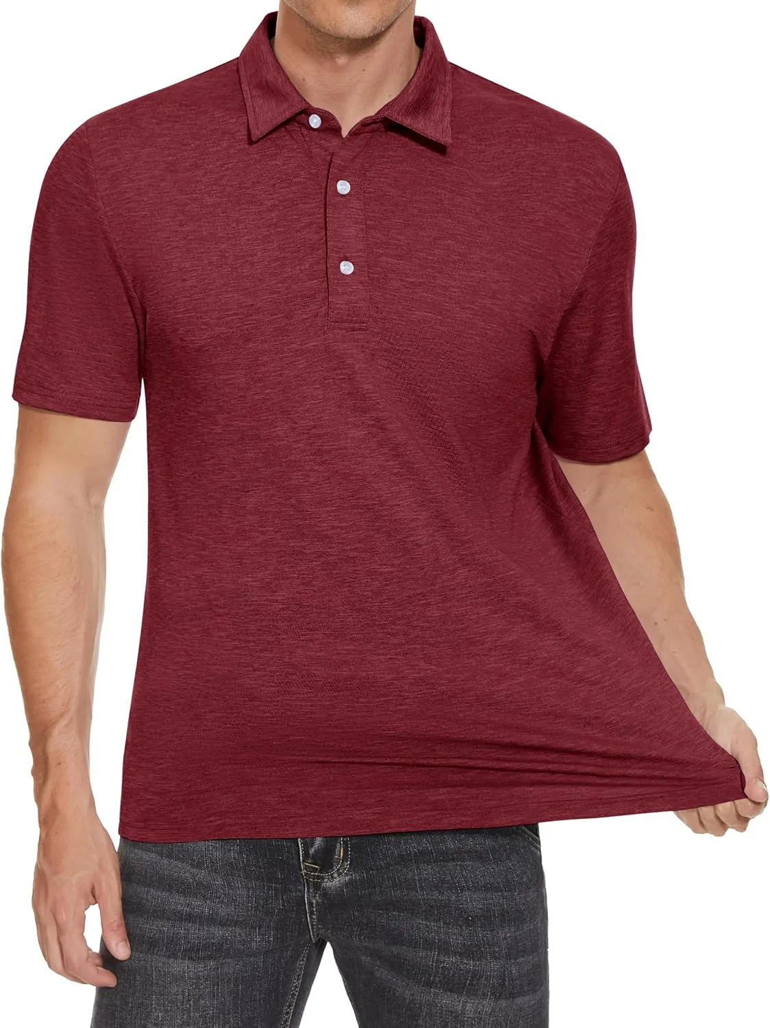 Polo Shirts for Men Performance Mens Golf Shirt Dry Fit Collared Polo Shirts Short Sleeve Moisture Wicking