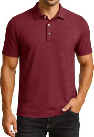 Polo Shirts for Men Performance Mens Golf Shirt Dry Fit Collared Polo Shirts Short Sleeve Moisture Wicking