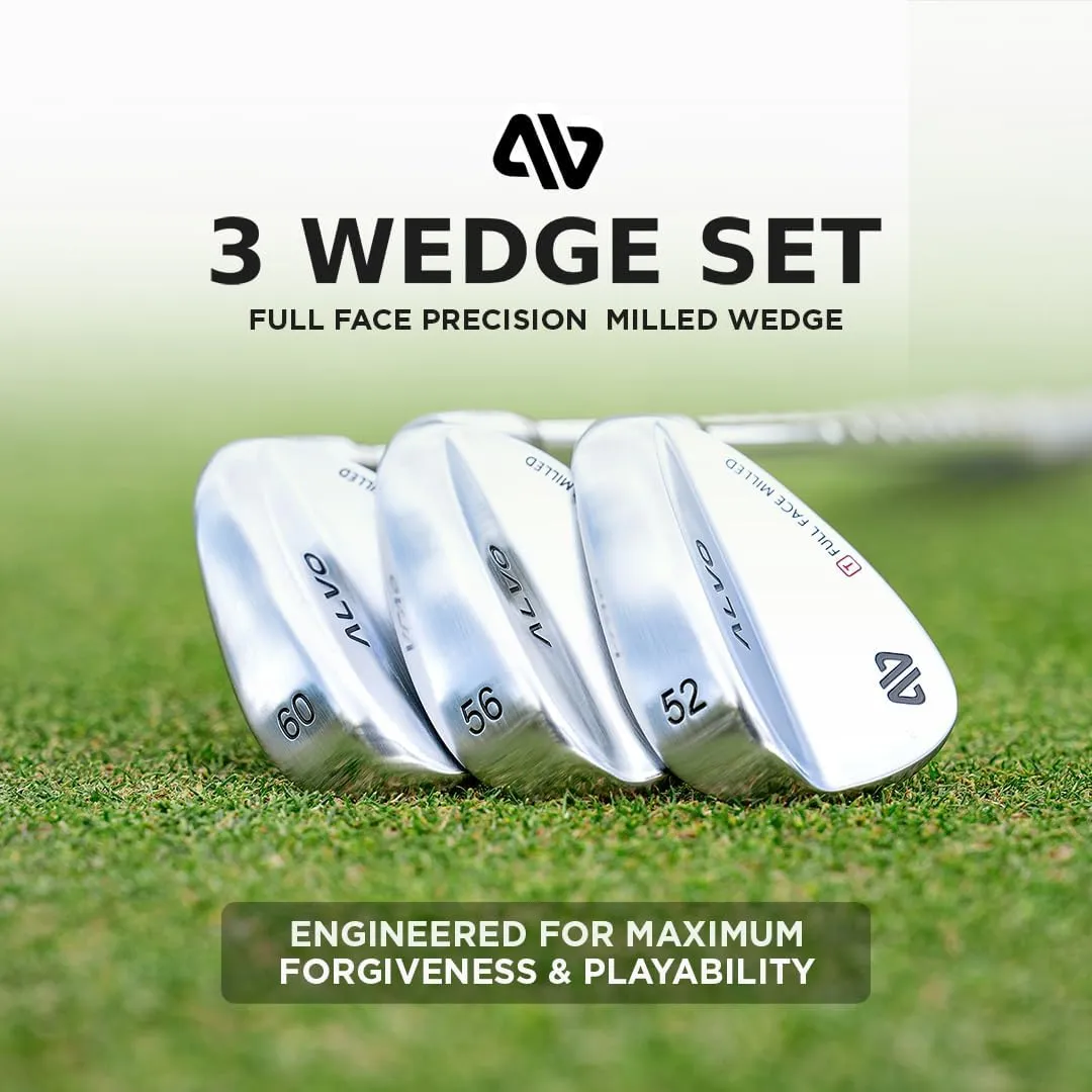 Pro Full Face Golf Wedges for Men, 52/56/60 Degree - Right Hand CNC Milled Spin Wedges with Precision, Forgiveness - Pitching Wedge, Gap Wedge, Sand Wedge, Lob Wedge, wedge set - Set/Singles