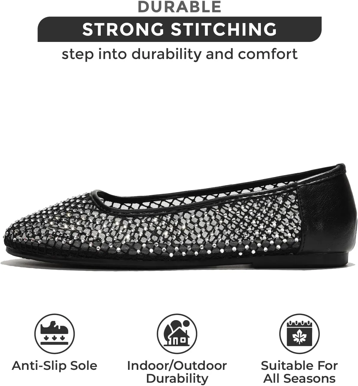 Project Cloud Ballet Flats Shoes for Women - Lightweight & Stylish Ballet Flats for Women Footwear - Non-Slip Mary Jane Shoes with Memory Foam - Casual Footwear for All-Day Comfort