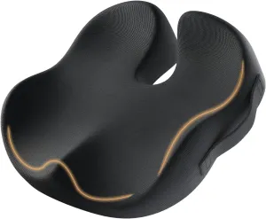 ProtoArc Seat Cushion for Tailbone Pain Relief, Office Chair Cushion, Coccyx Cushion, Ergonomic Memory Foam Seat Cushion for Home, Car, Pressure Relief Pad for Hip, Coccyx, All Day Comfort - Black