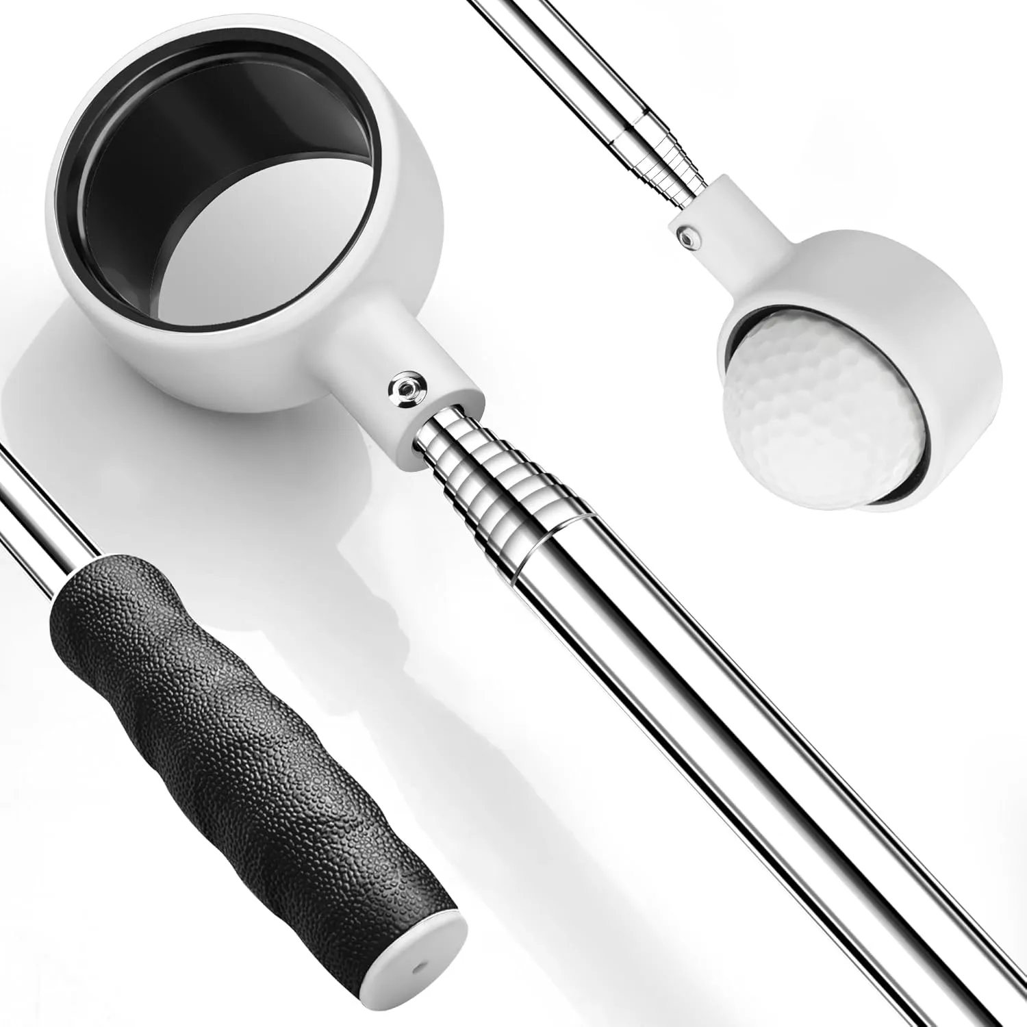 prowithlin Golf Ball Retriever, Golf Ball Retriever Telescopic, Ball Retriever Tool Golf with Rubber Loop, Non-Rust Golf Ball Retriever for Water, Excellent Golf Accessories Golf Gift for Men