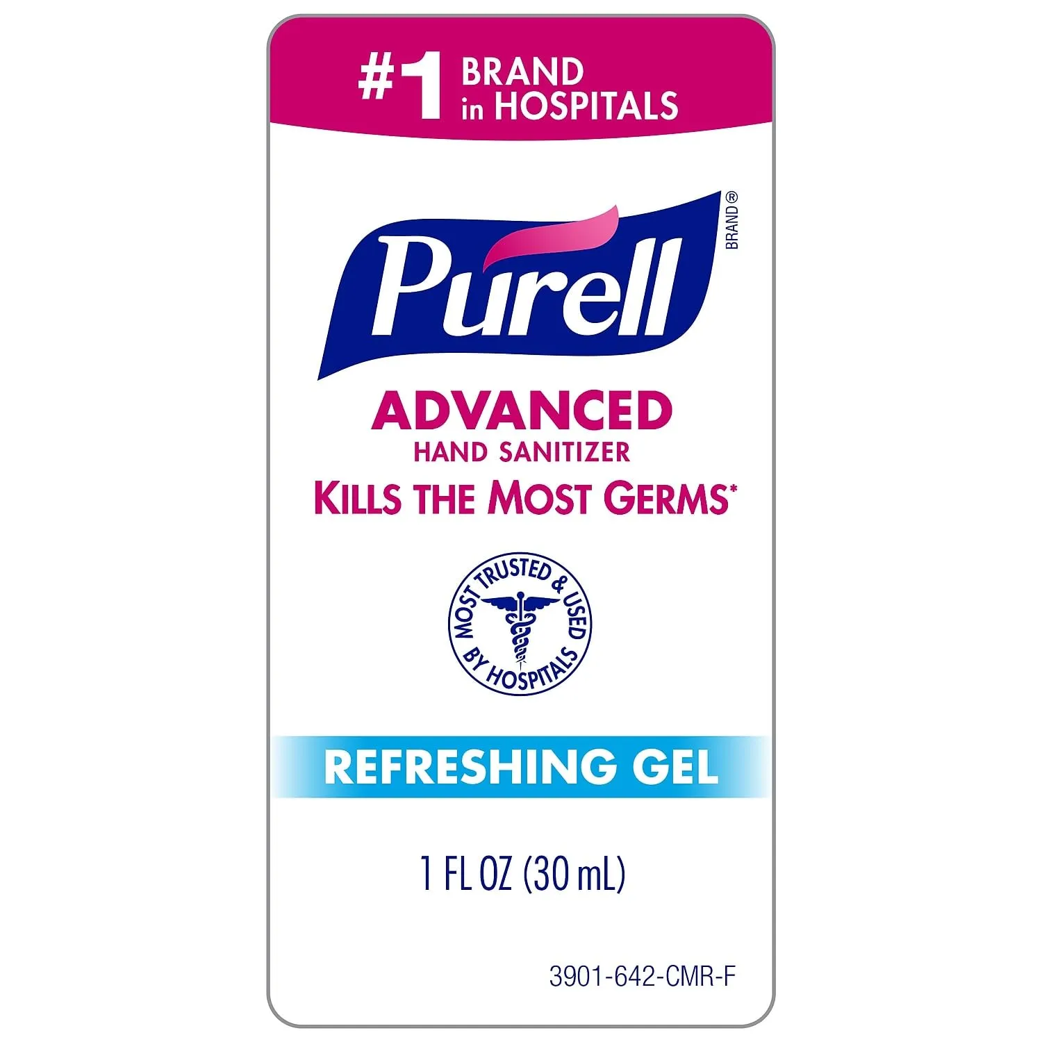 Purell Advanced Hand Sanitizer Refreshing Gel, Clean Scent, 1 Fl Oz Travel Size Flip-Cap Bottle with Display Bowl (Pack of 36), 3901-36-BWL