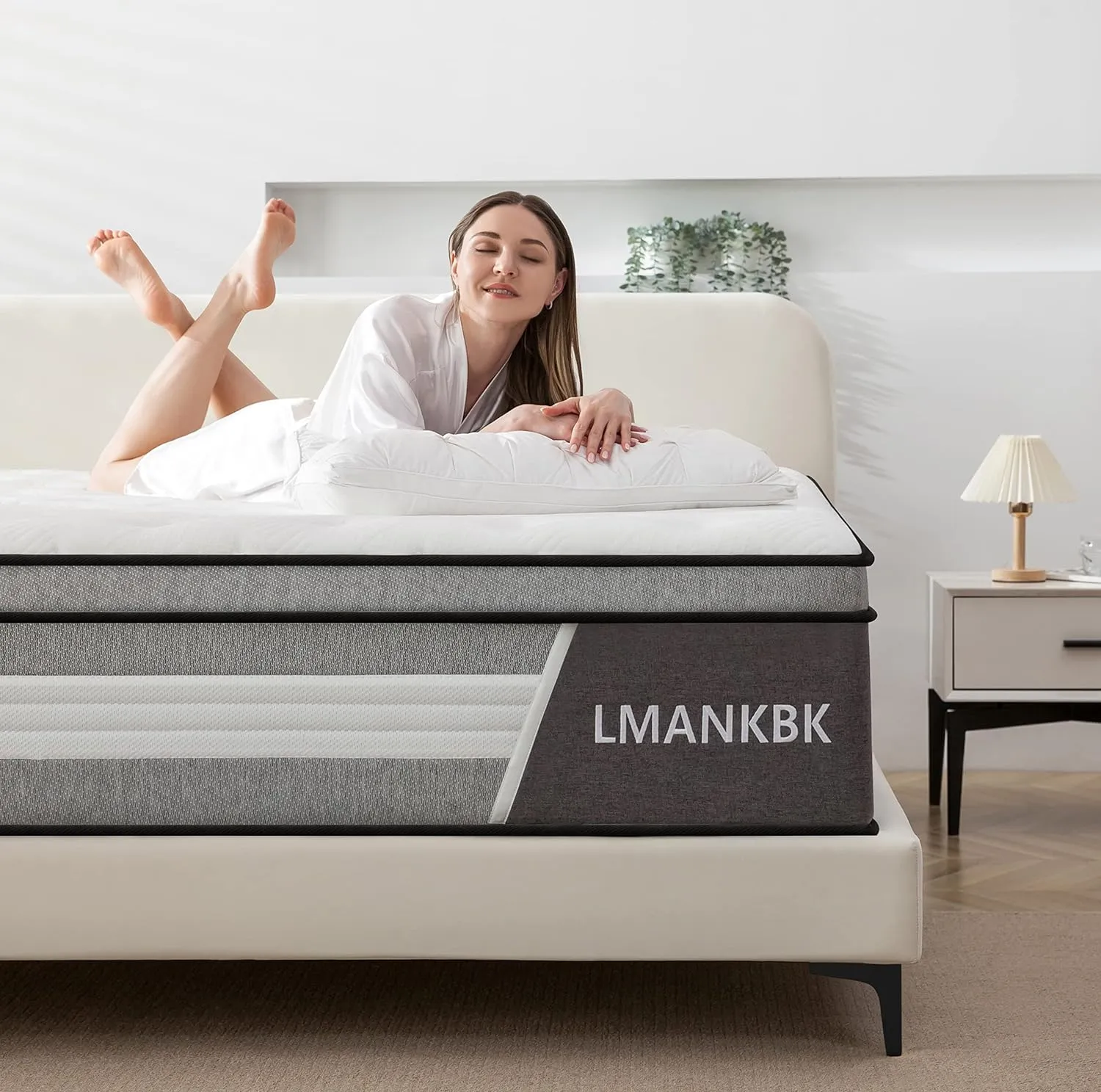 Queen mattress, 12 Inch Innerspring Hybrid Mattresses in a Box with Gel Memory Foam, Individually Wrapped Encased Coil Pocket Spring Mattress, Pressure Relief, Medium Firm Support, 60"*80"*12"