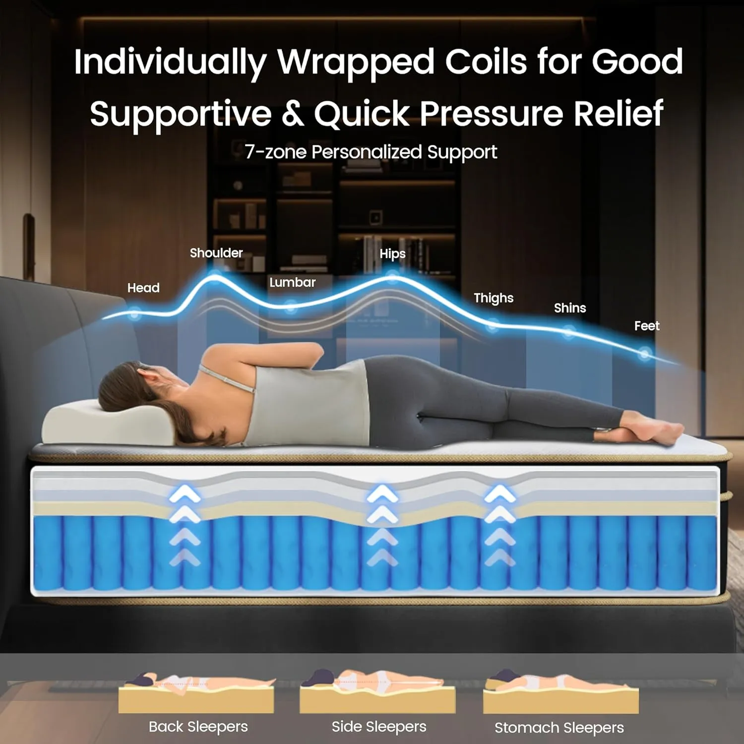 Queen Mattress [New Version], 12 Inch Gel Memory Foam Hybrid Mattress Queen Size Bed in a Box, Pressure & Pain Relief, Individual Pocket Spring, Edge Support, CertiPUR-US