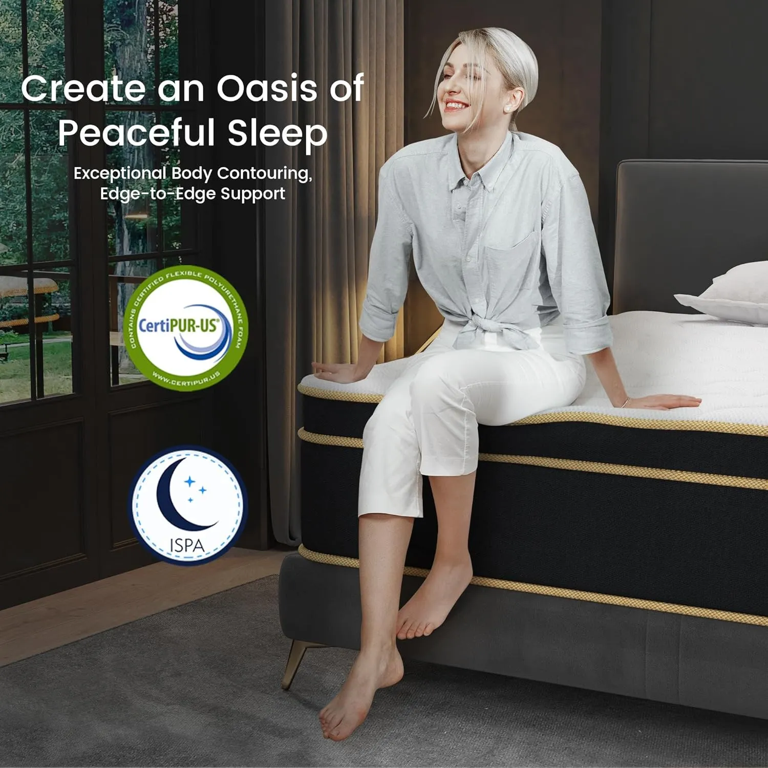 Queen Mattress [New Version], 12 Inch Gel Memory Foam Hybrid Mattress Queen Size Bed in a Box, Pressure & Pain Relief, Individual Pocket Spring, Edge Support, CertiPUR-US