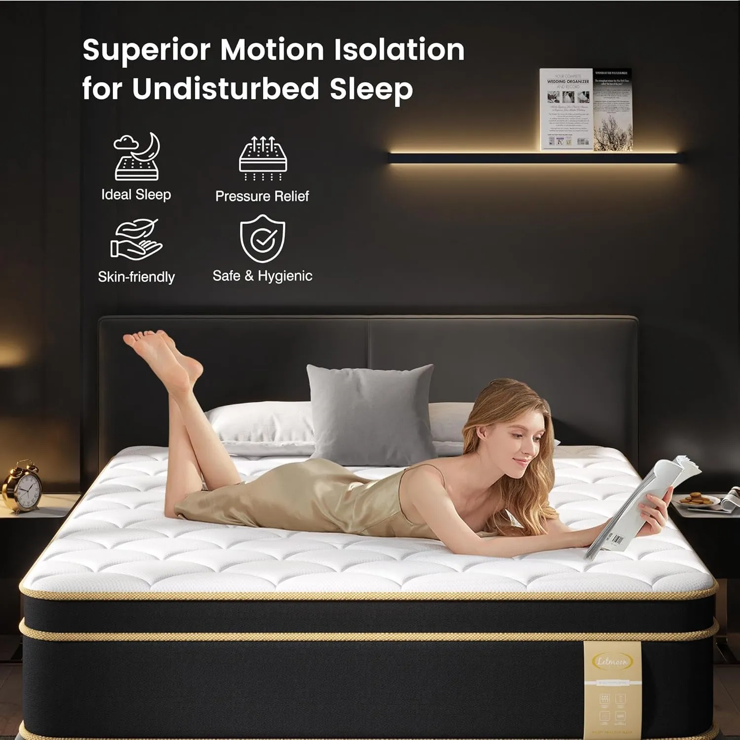Queen Mattress [New Version], 12 Inch Gel Memory Foam Hybrid Mattress Queen Size Bed in a Box, Pressure & Pain Relief, Individual Pocket Spring, Edge Support, CertiPUR-US